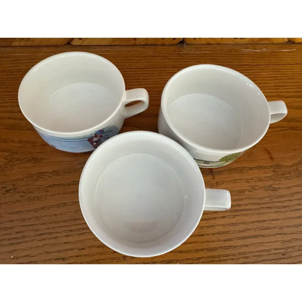 Vintage Campbell’s Soup Kids Stackable Mug Bowl Set of 3 Cartoon Scene Hockey - Picture 5 of 10